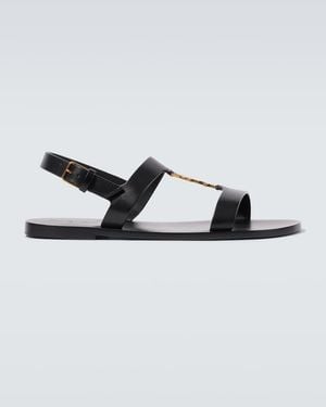 Saint Laurent Sandales Cassandre En Cuir - Noir