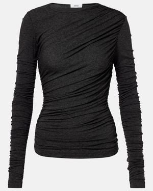 Agolde Tania Ruched Jersey Top - Black