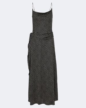 Doen Silvanie Silk-Blend Twill Midi Dress - Black