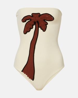 Johanna Ortiz Embroidered Swimsuit - Brown
