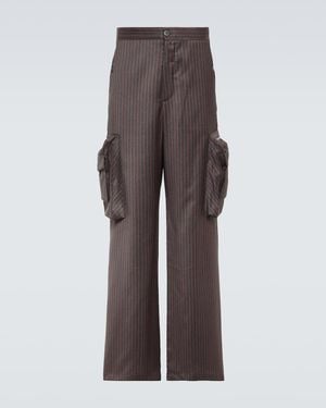 Winnie New York Gabriel Wool-Blend Cargo Trousers - Brown