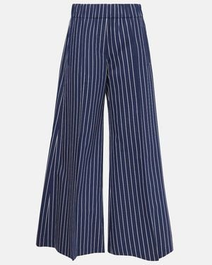 Brunello Cucinelli Cotton And Silk Wide-Leg Pants - Blue