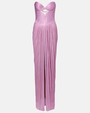 Maria Lucia Hohan Stephanie Silk Tulle Bustier Gown - Purple