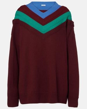 Loewe Trompe L'Oil Wool Jumper - Red