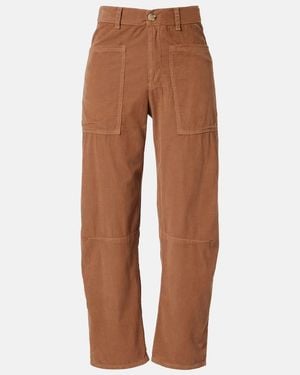 Velvet Sue Cotton Straight Pants - Brown