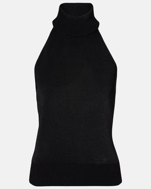 Givenchy Halterneck Open-Back Jersey Top - Black