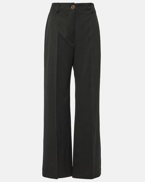 Patou Mid-Rise Wool-Blend Straight Trousers - Black