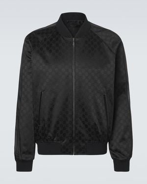Gucci Gg Cotton-Blend Satin Jacket - Black