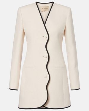 Valentino Chaqueta De Crepe Couture Festoneada - Neutro