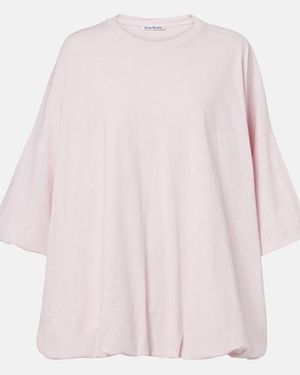 Acne Studios T-Shirt Oversize En Coton Et Chanvre - Rose