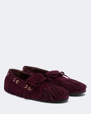 Etro Bootsschuhe Aus Veloursleder - Rot