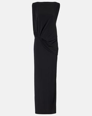 Jacquemus Peplo Draped Jersey Maxi Dress - Black