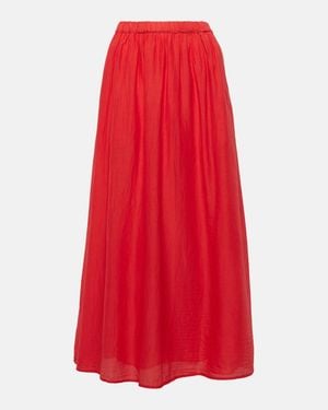 Velvet Mariela Cotton And Silk Maxi Skirt - Red