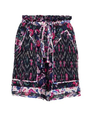 Isabel Marant Riolmy Printed Georgette Shorts - Blue