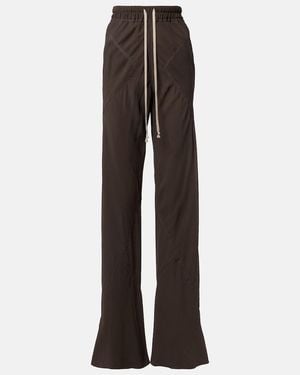 Rick Owens Silk Charmeuse Wide-Leg Pants - Brown