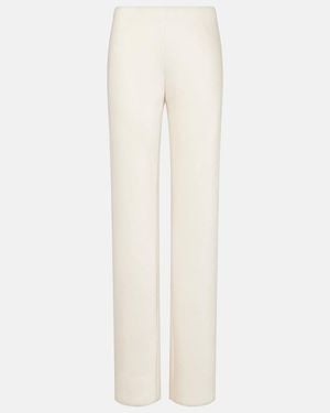 Vince High-Rise Satin Wide-Leg Pants - White