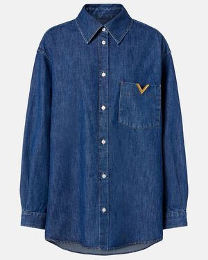 Valentino Vgold Chambray Shirt - Blue