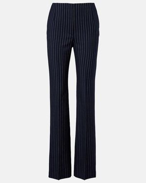 Mugler Re/Edit Gerade High-Rise-Hose Aus Wolle - Blau