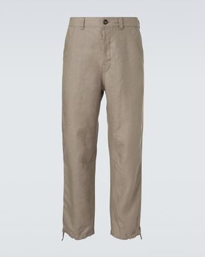 Brunello Cucinelli Linen Straight Trousers - Natural
