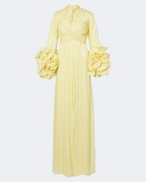 Costarellos Robe Aus Georgette - Gelb