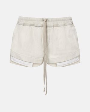 Rick Owens Cotton Jersey Shorts - Natural