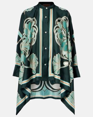 La DoubleJ Foulard Printed Silk Twill Shirt - Green