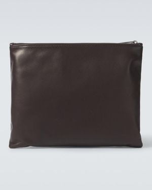 The Row Allegra Leather Clutch - Black