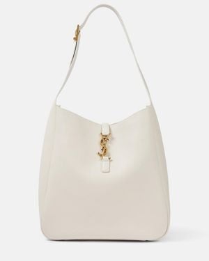 Saint Laurent Bolso Al Hombro Le 5 A 7 Large De Piel - Blanco