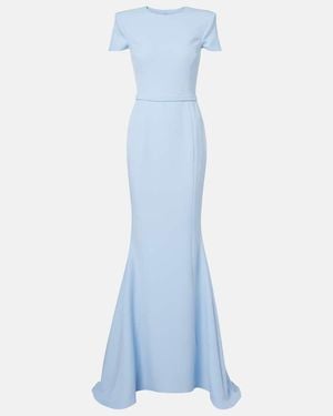 Safiyaa Robe Longue Parker En Crepe - Bleu