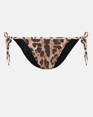 Dolce & Gabbana Dolce & Gabbana Leopard Print Bikini Bottom - Brown
