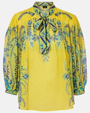 Etro Schluppenbluse Aus Baumwolle - Gelb