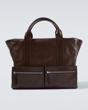 Metier Racer 40 Leather Messenger Bag - Brown