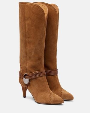 Isabel Marant Lestany Suede Knee-High Boots - Brown