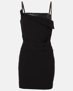 Roland Mouret Crystal-Embellished Crepe Minidress - Black