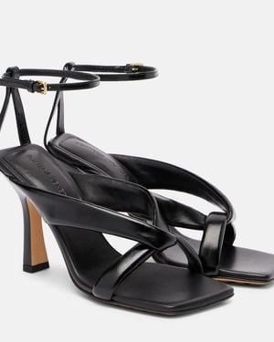Bottega Veneta Riva Padded Glossed-Leather Sandals - Black