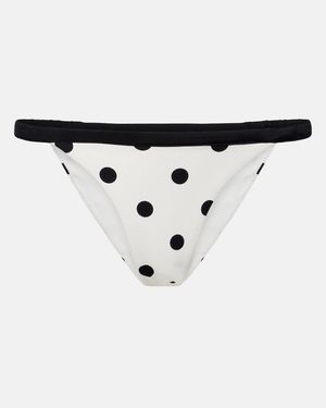 Self-Portrait Polka-Dot Bikini Bottoms - Black