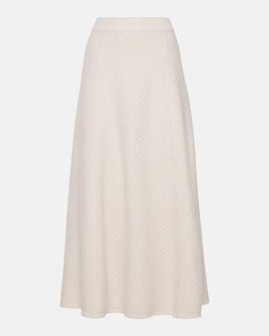 JOSEPH Ribbed-Knit Wool-Blend Midi Skirt - White