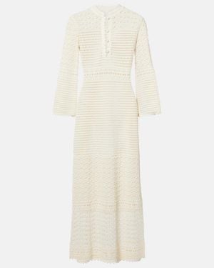 Eres Madone Crochet Midi Dress - White