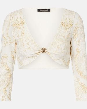 Roberto Cavalli Embellished Top - Natural