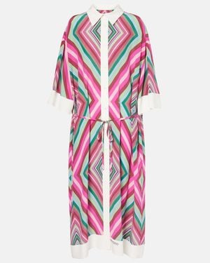 Valentino Rhombus 75 Silk Shirt Dress - Pink