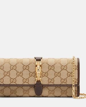 Gucci Clutch Jackie Gg Aus Canvas - Natur