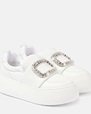 Roger Vivier Viv' Up Leather Slip-On Sneakers - White