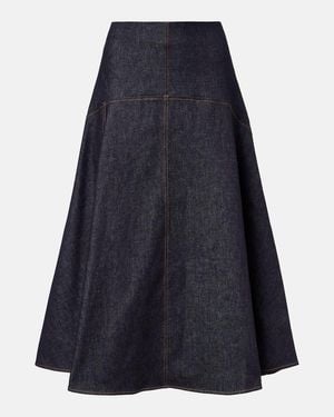 Jacquemus Triangle De-Nimes Denim Midi Skirt - Blue