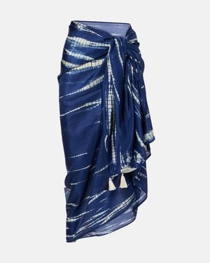 Anna Kosturova Tie-Dye Silk Beach Cover-Up - Blue