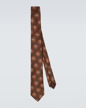 Giorgio Armani Silk Jacquard Tie - Brown