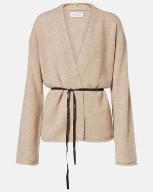 Velvet Cardigan Alina Aus Einem Wollgemisch - Natur