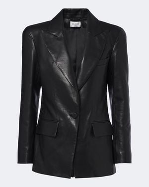Balmain Leather Blazer - Black