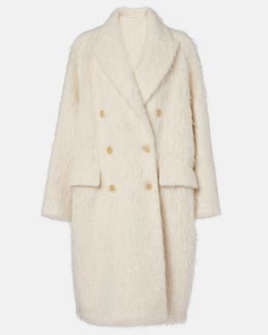 Brunello Cucinelli Double-Breasted Alpaca-Blend Coat - Natural