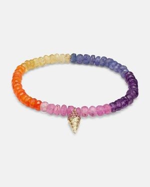 Sydney Evan Armband Ice Cream Cone Mit 14Kt Gelbgold Und Saphiren - Mehrfarbig