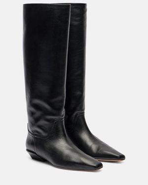 Paris Texas Bettina 25 Leather Knee-High Boots - Black